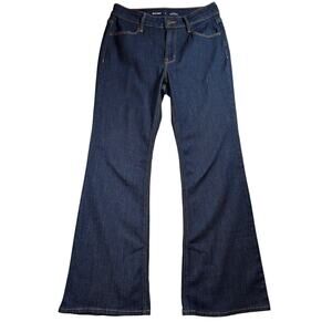 High Rise Wow Flare Dark Wash Stretch Jeans Retro 70s Inspired Statement Denim